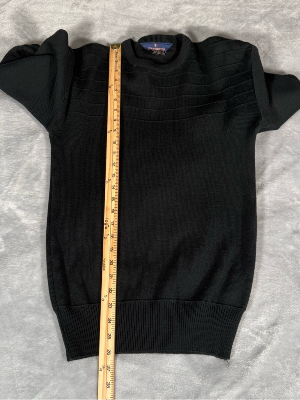 Vintage Hermans Sweater Mens M (Fits S) Slim Fit Wool Acrylic Black - Picture 6 of 7